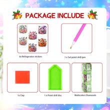 Load image into Gallery viewer, 6Pcs Acrylic Special Shape Gnome And Flower Diamond Painting Fridge Magnet
