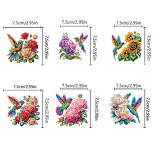 Load image into Gallery viewer, 6Pcs Acrylic Special Shape Bird And Flower Diamond Painting Fridge Magnet
