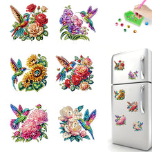 Load image into Gallery viewer, 6Pcs Acrylic Special Shape Bird And Flower Diamond Painting Fridge Magnet
