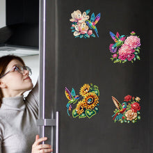 Load image into Gallery viewer, 6Pcs Acrylic Special Shape Bird And Flower Diamond Painting Fridge Magnet
