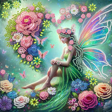 Load image into Gallery viewer, Diamond Painting - Partial Special Shaped - Butterfly girl (30*30CM)

