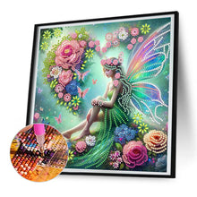 Load image into Gallery viewer, Diamond Painting - Partial Special Shaped - Butterfly girl (30*30CM)
