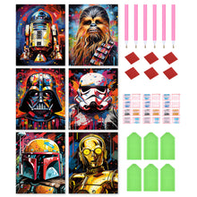 Load image into Gallery viewer, 6pcs Round Diamond Painting Set - Star Wars (30*40CM)

