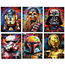 Load image into Gallery viewer, 6pcs Round Diamond Painting Set - Star Wars (30*40CM)
