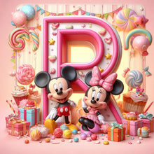 Load image into Gallery viewer, Diamond Painting - Full Round - Mickey and Minnie letters (40*40CM)
