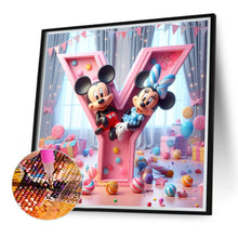 Load image into Gallery viewer, Diamond Painting - Full Round - Mickey and Minnie letters (40*40CM)
