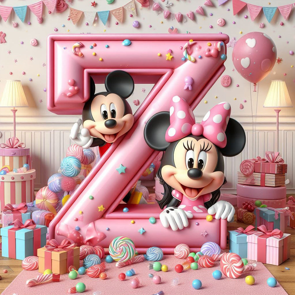 Diamond Painting - Full Round - Mickey and Minnie letters (40*40CM)