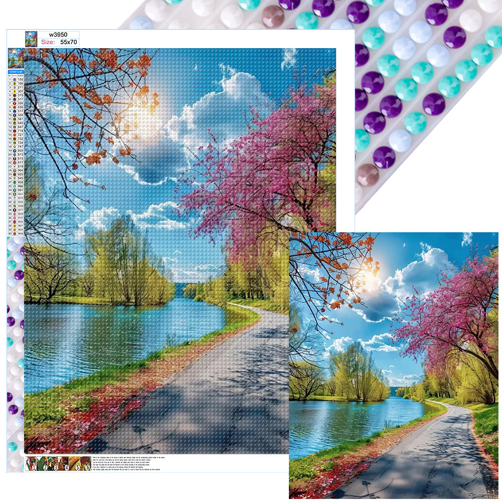 Diamond Painting - Full Round - Lakeside scenery (55*70CM)