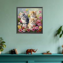 Load image into Gallery viewer, Diamond Painting - Full Round - Flower cat (30*30CM)
