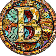 Load image into Gallery viewer, Double Sided Letter B Suncatcher Diamond Drawing Hanging Ornament for Home Decor
