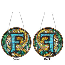 Load image into Gallery viewer, Double Sided Letter F Suncatcher Diamond Drawing Hanging Ornament for Home Decor
