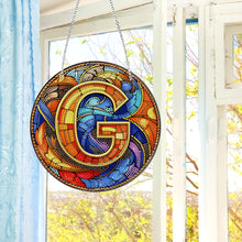 Load image into Gallery viewer, Double Sided Letter G Suncatcher Diamond Drawing Hanging Ornament for Home Decor
