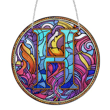 Load image into Gallery viewer, Double Sided Letter H Suncatcher Diamond Drawing Hanging Ornament for Home Decor
