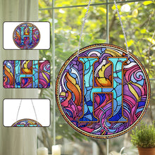 Load image into Gallery viewer, Double Sided Letter H Suncatcher Diamond Drawing Hanging Ornament for Home Decor
