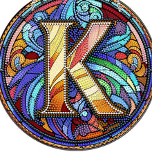 Load image into Gallery viewer, Double Sided Letter K Suncatcher Diamond Drawing Hanging Ornament for Home Decor
