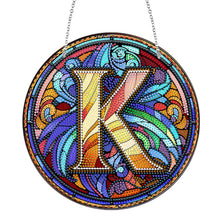 Load image into Gallery viewer, Double Sided Letter K Suncatcher Diamond Drawing Hanging Ornament for Home Decor
