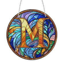 Load image into Gallery viewer, Double Sided Letter M Suncatcher Diamond Drawing Hanging Ornament for Home Decor
