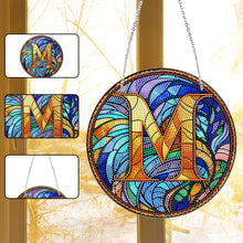 Load image into Gallery viewer, Double Sided Letter M Suncatcher Diamond Drawing Hanging Ornament for Home Decor
