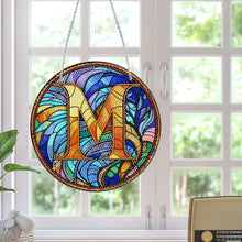 Load image into Gallery viewer, Double Sided Letter M Suncatcher Diamond Drawing Hanging Ornament for Home Decor
