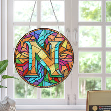 Load image into Gallery viewer, Double Sided Letter N Suncatcher Diamond Drawing Hanging Ornament for Home Decor
