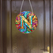 Load image into Gallery viewer, Double Sided Letter N Suncatcher Diamond Drawing Hanging Ornament for Home Decor
