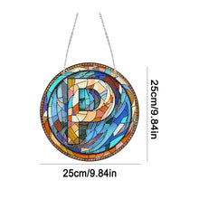 Load image into Gallery viewer, Double Sided Letter P Suncatcher Diamond Drawing Hanging Ornament for Home Decor
