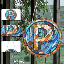 Load image into Gallery viewer, Double Sided Letter P Suncatcher Diamond Drawing Hanging Ornament for Home Decor
