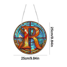 Load image into Gallery viewer, Double Sided Letter R Suncatcher Diamond Drawing Hanging Ornament for Home Decor
