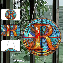 Load image into Gallery viewer, Double Sided Letter R Suncatcher Diamond Drawing Hanging Ornament for Home Decor
