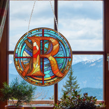 Load image into Gallery viewer, Double Sided Letter R Suncatcher Diamond Drawing Hanging Ornament for Home Decor
