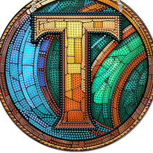 Load image into Gallery viewer, Double Sided Letter T Suncatcher Diamond Drawing Hanging Ornament for Home Decor
