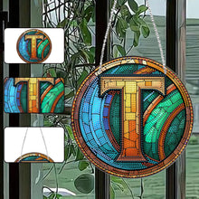 Load image into Gallery viewer, Double Sided Letter T Suncatcher Diamond Drawing Hanging Ornament for Home Decor

