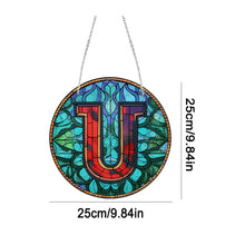 Load image into Gallery viewer, Double Sided Letter U Suncatcher Diamond Drawing Hanging Ornament for Home Decor
