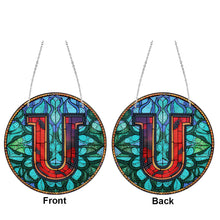 Load image into Gallery viewer, Double Sided Letter U Suncatcher Diamond Drawing Hanging Ornament for Home Decor

