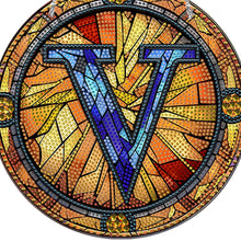 Load image into Gallery viewer, Double Sided Letter V Suncatcher Diamond Drawing Hanging Ornament for Home Decor
