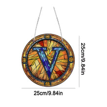Load image into Gallery viewer, Double Sided Letter V Suncatcher Diamond Drawing Hanging Ornament for Home Decor
