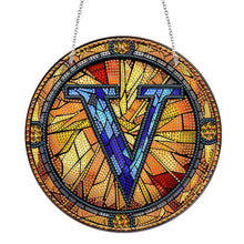 Load image into Gallery viewer, Double Sided Letter V Suncatcher Diamond Drawing Hanging Ornament for Home Decor
