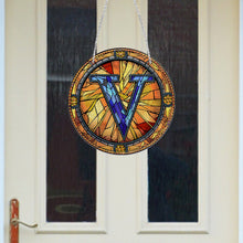 Load image into Gallery viewer, Double Sided Letter V Suncatcher Diamond Drawing Hanging Ornament for Home Decor
