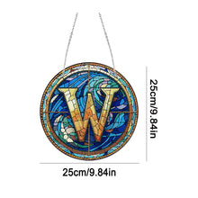 Load image into Gallery viewer, Double Sided Letter W Suncatcher Diamond Drawing Hanging Ornament for Home Decor
