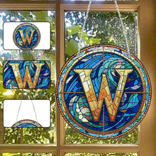 Load image into Gallery viewer, Double Sided Letter W Suncatcher Diamond Drawing Hanging Ornament for Home Decor
