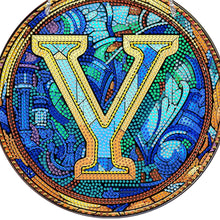 Load image into Gallery viewer, Double Sided Letter Y Suncatcher Diamond Drawing Hanging Ornament for Home Decor
