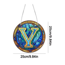 Load image into Gallery viewer, Double Sided Letter Y Suncatcher Diamond Drawing Hanging Ornament for Home Decor
