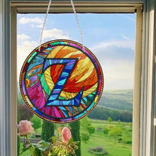 Load image into Gallery viewer, Double Sided Letter Z Suncatcher Diamond Drawing Hanging Ornament for Home Decor
