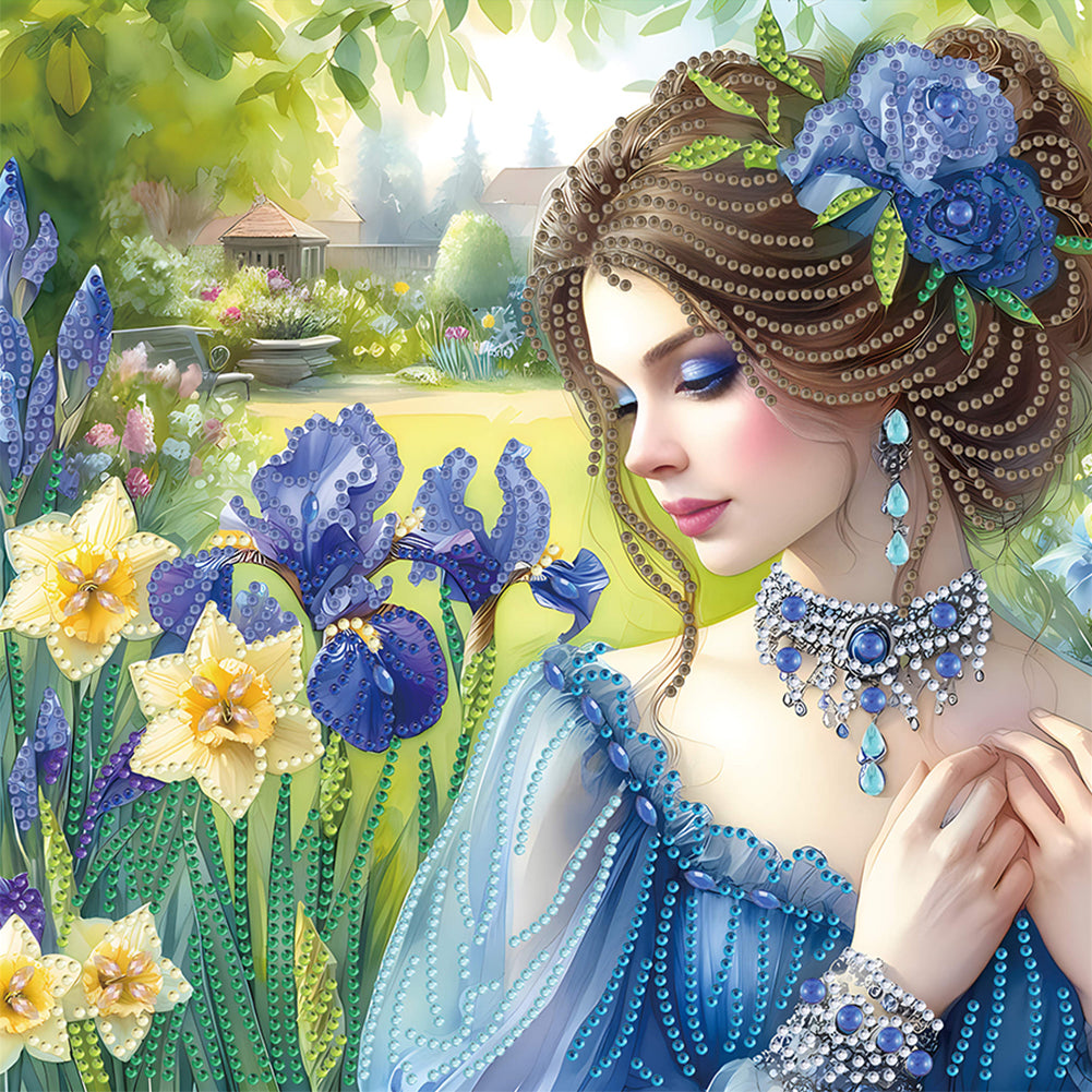 Diamond Painting - Partial Special Shaped - Flower beauty (30*30CM)