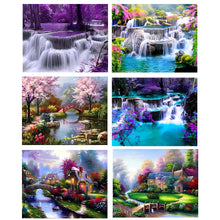 Load image into Gallery viewer, 6pcs Round Diamond Painting Set - Beautiful scenery (40*30CM)
