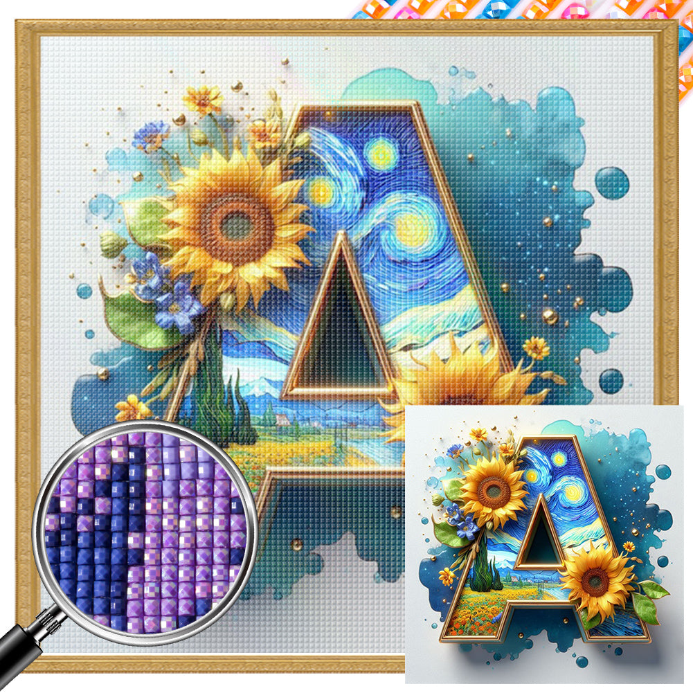 AB Diamond Painting - Full Square - Van Gogh letters (30*30CM)