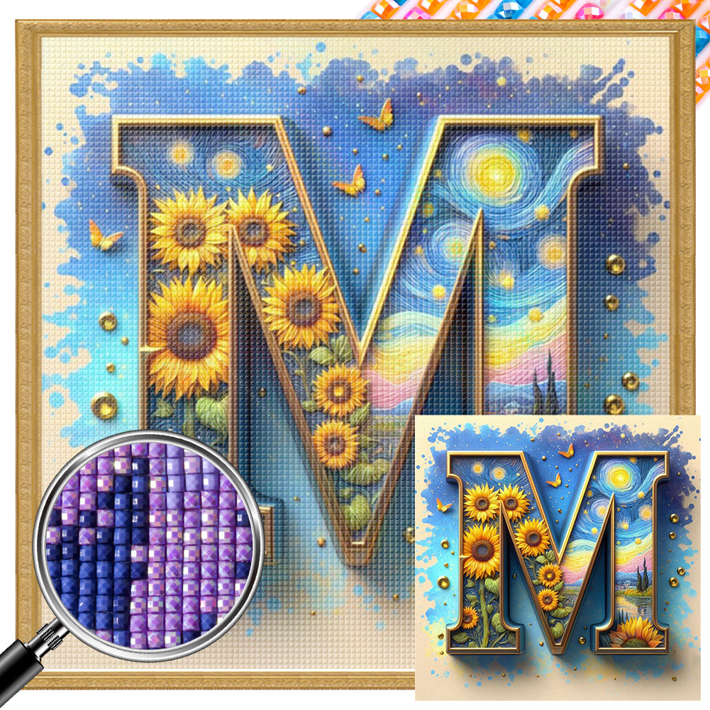 AB Diamond Painting - Full Square - Van Gogh letters (30*30CM)