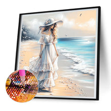 Load image into Gallery viewer, Diamond Painting - Full Round - Elegant woman at the seaside (30*30CM)
