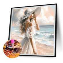 Load image into Gallery viewer, Diamond Painting - Full Round - Elegant woman at the seaside (30*30CM)
