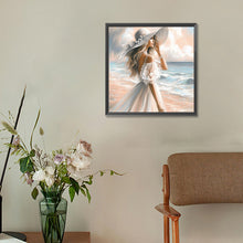 Load image into Gallery viewer, Diamond Painting - Full Round - Elegant woman at the seaside (30*30CM)
